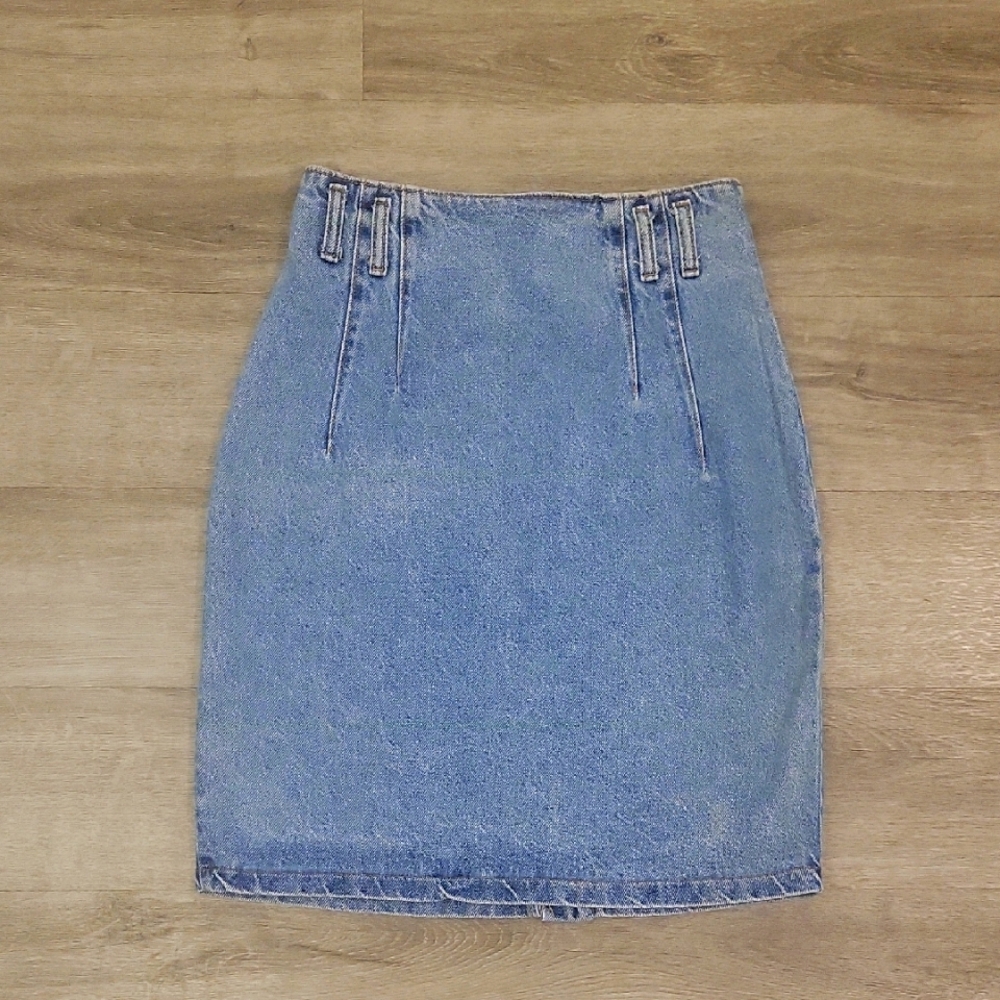 Courage My Love Jeanswear Light Blue Casual Mini Pencil Skirt